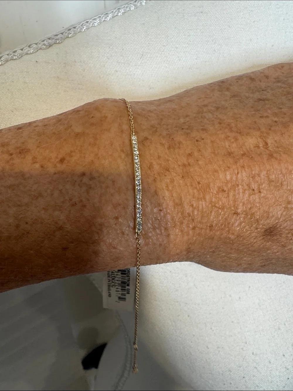 Nadri Gold Bar Bracelet with Clear Stones CB